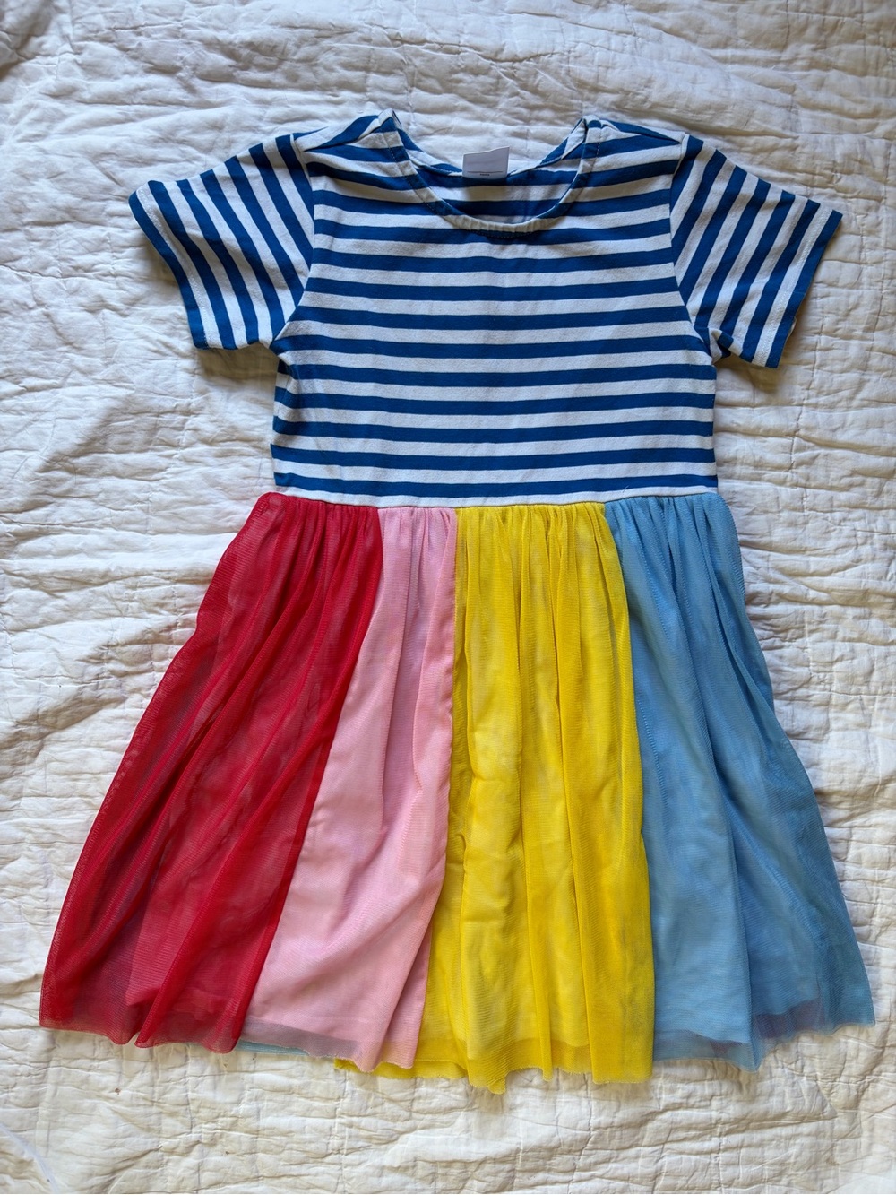 T-shirt Dress with Rainbow Tulle Skirt